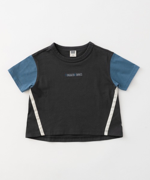 RUGGEDWORKS(ラゲッドワークス)の「テープ使い半袖TEE(Tシャツ/カットソー・キッズ・チャコール/アイボリー・150/90/130/100/120/110/140)」の11枚目の写真