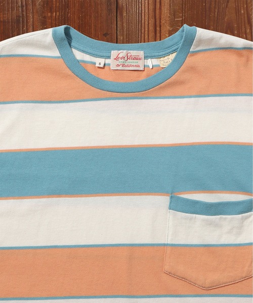 Levi's(リーバイス)の「LEVI'S(R) VINTAGE CLOTHING 1940'S SPLIT HEM Tシャツ SUNSET ORANGE BLUE(Tシャツ/カットソー・メンズ・マルチ・S/M/XL)」の4枚目の写真