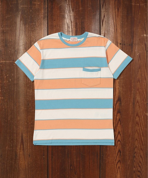 Levi's(リーバイス)の「LEVI'S(R) VINTAGE CLOTHING 1940'S SPLIT HEM Tシャツ SUNSET ORANGE BLUE(Tシャツ/カットソー・メンズ・マルチ・S/M/XL)」の2枚目の写真