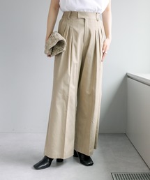 PUAL CE CIN | コットンツイルタックワイドパンツ(その他パンツ)