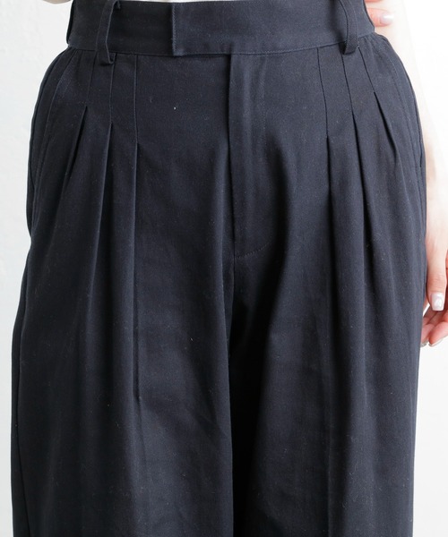 PUAL CE CIN（ピュアルセシン）の「コットンツイルタックワイドパンツ（その他パンツ・レディース・ブラック/ベージュ・FREE）」の10枚目の写真