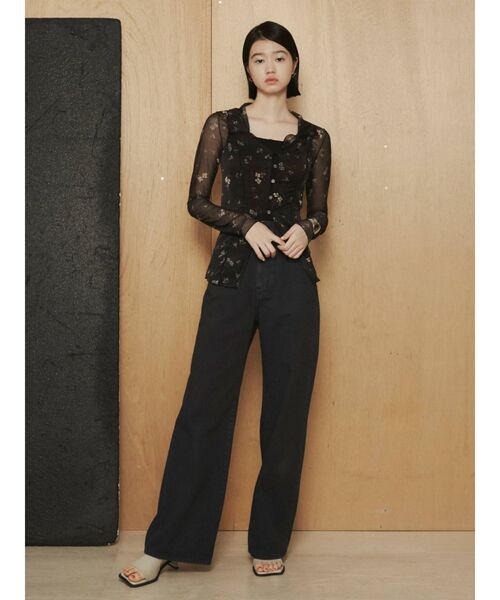 EMODA（エモダ）の「シアーフィットシャツトップ（シャツ/ブラウス・レディース・ライム/その他/ブラック・FREE）」の11枚目の写真