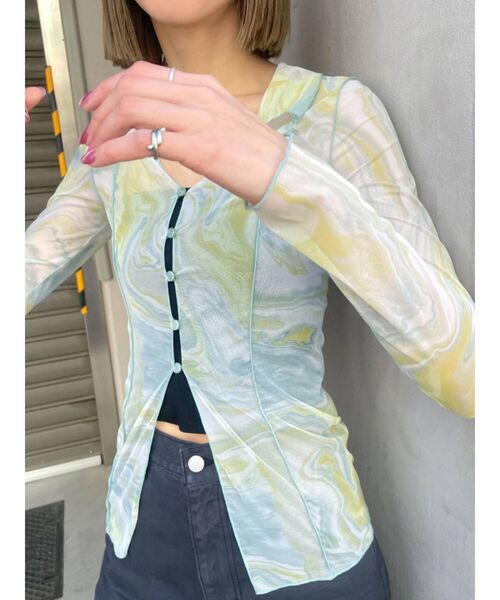 EMODA（エモダ）の「シアーフィットシャツトップ（シャツ/ブラウス・レディース・ライム/その他/ブラック・FREE）」の18枚目の写真