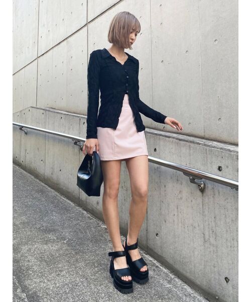 EMODA（エモダ）の「シアーフィットシャツトップ（シャツ/ブラウス・レディース・ライム/その他/ブラック・FREE）」の22枚目の写真