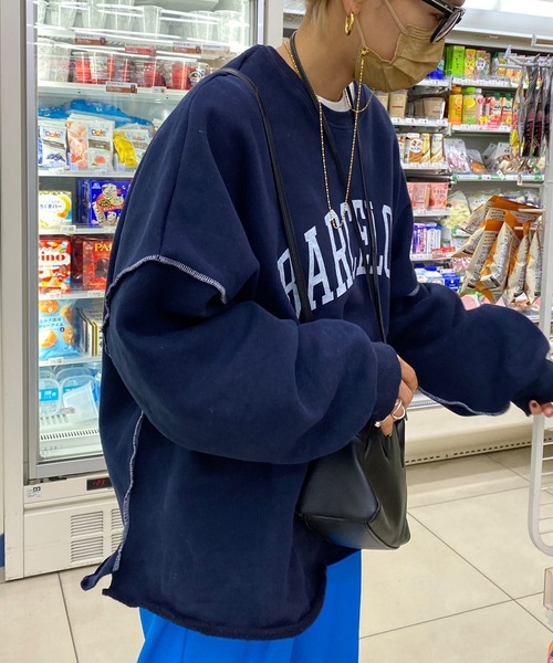 セール】《hideka select》裏起毛ビックサイズロゴスウェット / 秋服