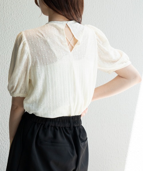 WEGO（ウィゴー）の「WEGO/パフスリーブレーストップス（Tシャツ/カットソー・レディース・ブラック/オフホワイト・FREE）」の15枚目の写真