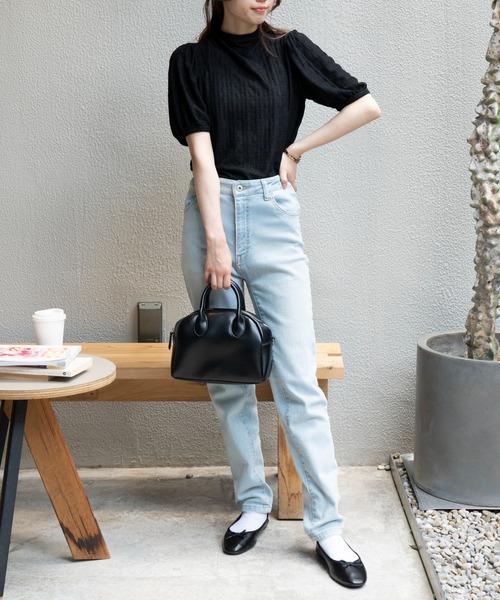 WEGO（ウィゴー）の「WEGO/パフスリーブレーストップス（Tシャツ/カットソー・レディース・ブラック/オフホワイト・FREE）」の17枚目の写真