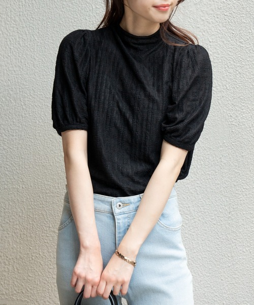 WEGO（ウィゴー）の「WEGO/パフスリーブレーストップス（Tシャツ/カットソー・レディース・ブラック/オフホワイト・FREE）」の10枚目の写真