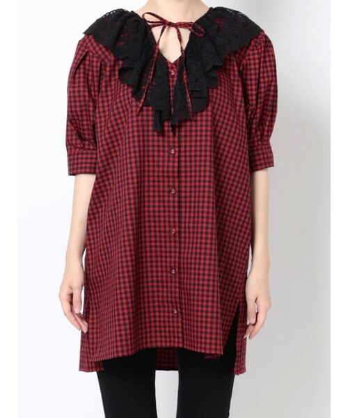 jouetie（ジュエティ）の「フリルチュニックブラウス（シャツ/ブラウス・レディース・オフホワイト/ブラック/レッド/ブルー・MEDIUM）」の9枚目の写真