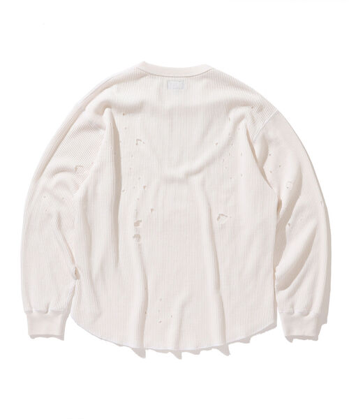 BEAMS(ビームス)の「BEAMS / ダメージ クルーネック サーマル(Tシャツ/カットソー・メンズ・ブラック/ホワイト・M/S/L/XL)」の13枚目の写真