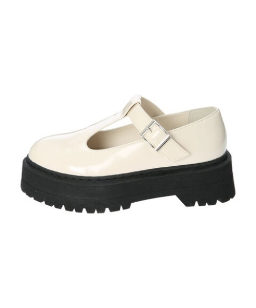 Green　Parks（グリーンパークス）の「Tストラップシューズ（パンプス・レディース・ブラック/アイボリー・M/XS/XL/L/S）」の4枚目の写真