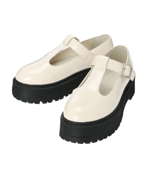 Green　Parks（グリーンパークス）の「Tストラップシューズ（パンプス・レディース・ブラック/アイボリー・M/XS/XL/L/S）」の13枚目の写真