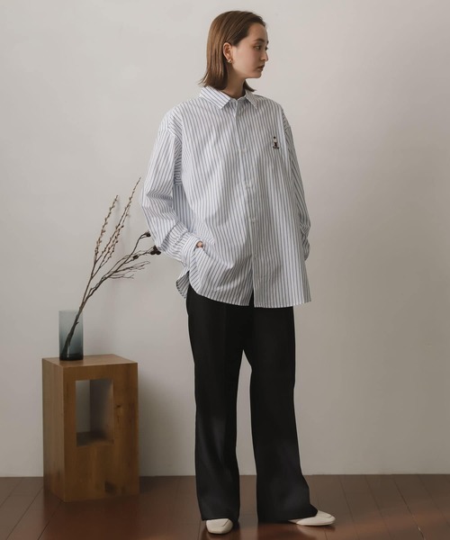 SENSE OF PLACE by URBAN RESEARCH(センスオブプレイスバイアーバンリサーチ)の「『別注』TeddyBear×SENSE OF PLACE テディベアストライプシャツ(シャツ/ブラウス・メンズ・グリーン/ネイビー/ホワイト・LARGE/MEDIUM)」の18枚目の写真