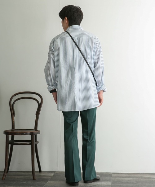 SENSE OF PLACE by URBAN RESEARCH(センスオブプレイスバイアーバンリサーチ)の「『別注』TeddyBear×SENSE OF PLACE テディベアストライプシャツ(シャツ/ブラウス・メンズ・グリーン/ネイビー/ホワイト・LARGE/MEDIUM)」の20枚目の写真