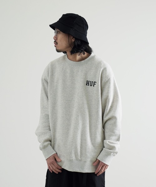 HUF(ハフ)の「HUF / ハフ ESSENTIALS CLASSIC H CREW スウェット トレーナー(スウェット・メンズ・ブラック/アイボリー/杢グレー・SMALL/MEDIUM/LARGE/X-LARGE/XX-LARGE)」の16枚目の写真