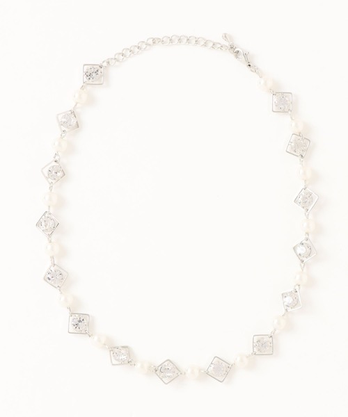 lilLilly(リルリリー)の「2wayストーンスクエアチョーカー(チョーカー・レディース・シルバー/ゴールド・FREE)」の4枚目の写真