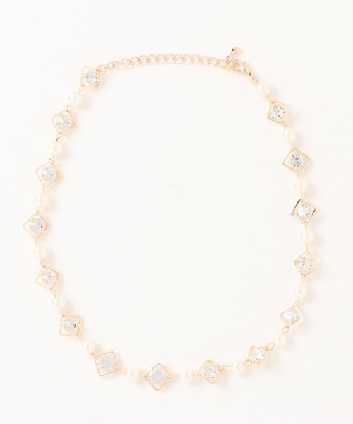 lilLilly(リルリリー)の「2wayストーンスクエアチョーカー(チョーカー・レディース・シルバー/ゴールド・FREE)」の5枚目の写真