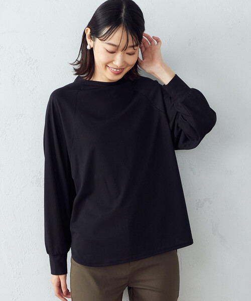 COMME CA ISM(コムサイズム)の「ボトルネック トップス(Tシャツ/カットソー・レディース・ホワイト/ブラック・MEDIUM/LARGE)」の3枚目の写真