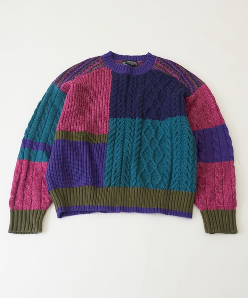 CUBE SUGAR(キューブシュガー)の「ウォッシャブルニット配色ブロッキングプルオーバー(ニット/セーター・レディース・ネイビー/ピンク/ナチュラル・M)」の15枚目の写真