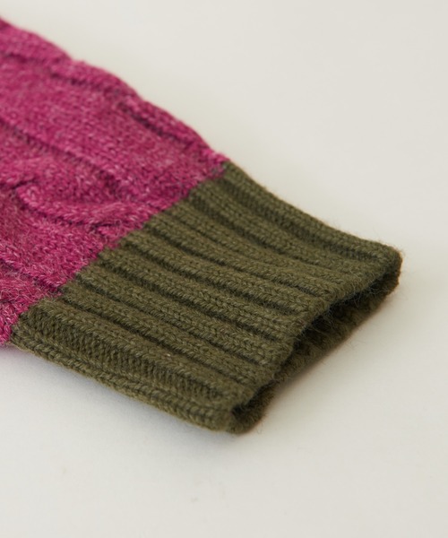 CUBE SUGAR(キューブシュガー)の「ウォッシャブルニット配色ブロッキングプルオーバー(ニット/セーター・レディース・ネイビー/ピンク/ナチュラル・M)」の18枚目の写真