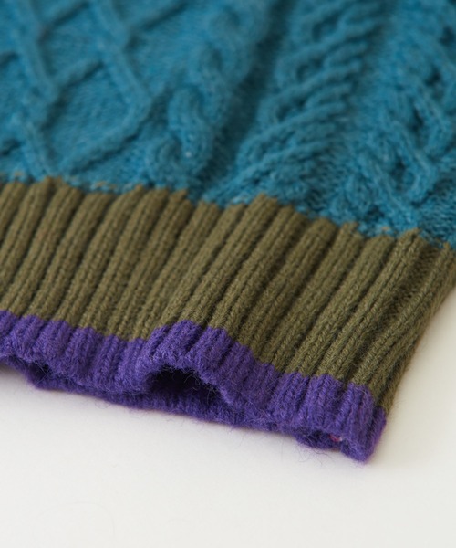 CUBE SUGAR(キューブシュガー)の「ウォッシャブルニット配色ブロッキングプルオーバー(ニット/セーター・レディース・ネイビー/ピンク/ナチュラル・M)」の19枚目の写真