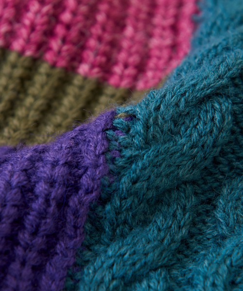 CUBE SUGAR(キューブシュガー)の「ウォッシャブルニット配色ブロッキングプルオーバー(ニット/セーター・レディース・ネイビー/ピンク/ナチュラル・M)」の21枚目の写真