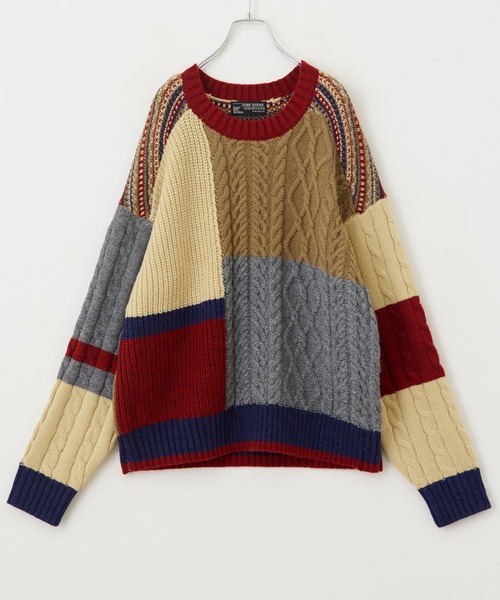 CUBE SUGAR(キューブシュガー)の「ウォッシャブルニット配色ブロッキングプルオーバー(ニット/セーター・レディース・ネイビー/ピンク/ナチュラル・M)」の22枚目の写真