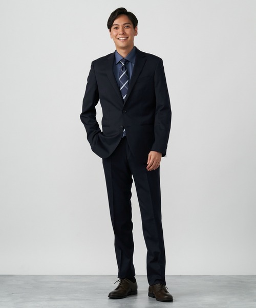 TOKYO SHIRTS（トウキョウシャツ）の「形態安定ノーアイロン ワイド 長袖ビジネスワイシャツ（ビジネスシャツ・メンズ・ダークネイビー・首回り37cm-裄丈80cm/首回り37cm-裄丈84cm/首回り39cm-裄丈80cm/首回り39cm-裄丈84cm/首回り41cm-裄丈82cm/首回り41cm-裄丈86cm/首回り42cm-裄丈82cm/首回り42cm-裄丈86cm/首回り43cm-裄丈82cm/首回り43cm-裄丈86cm）」の6枚目の写真