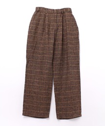 R4003 【N EXCLUSIVE】ヘリンボーンリネンチェックスラックス