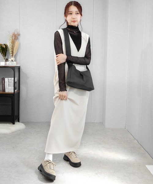 minia（ミニア）の「ボリュームソールトレッキングシューズ　◆（スニーカー・レディース・ブラック/ベージュ/キャメル・S/M/L）」の19枚目の写真