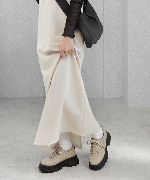 minia（ミニア）の「ボリュームソールトレッキングシューズ　◆（スニーカー・レディース・ブラック/ベージュ/キャメル・S/M/L）」の14枚目の写真