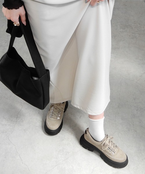 minia（ミニア）の「ボリュームソールトレッキングシューズ　◆（スニーカー・レディース・ブラック/ベージュ/キャメル・S/M/L）」の16枚目の写真