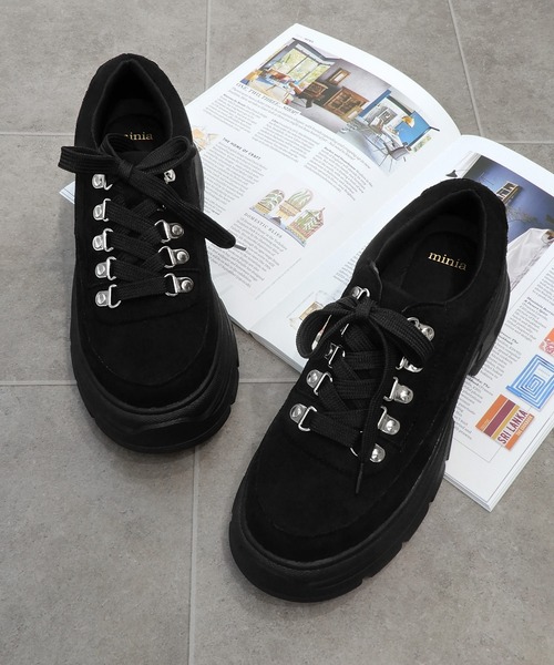 minia（ミニア）の「ボリュームソールトレッキングシューズ　◆（スニーカー・レディース・ブラック/ベージュ/キャメル・S/M/L）」の20枚目の写真