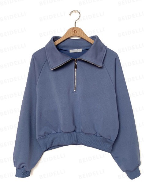 BEIDELLI（ベイデリー）の「[BELLIDE MADE] スタンダードハーフジップアップスウェットシャツ（スウェット・レディース・グレー系その他/オートミール/スカイブルー・FREE）」の20枚目の写真