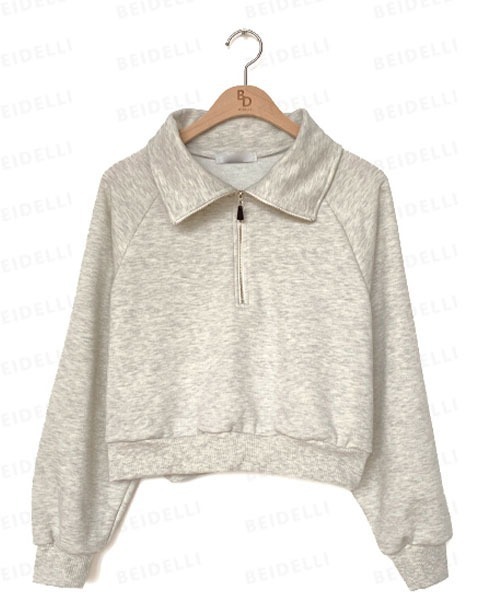 BEIDELLI（ベイデリー）の「[BELLIDE MADE] スタンダードハーフジップアップスウェットシャツ（スウェット・レディース・グレー系その他/オートミール/スカイブルー・FREE）」の22枚目の写真