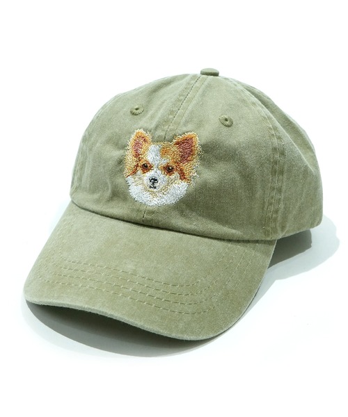 いぬ　キャップ A.M.S.｜アニマル刺繍 キャップ メンズ レディース 手描き風