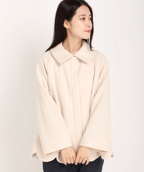 UNIVERVAL MUSE（ユニバーバル ミューズ）の「ウーリッシュライト　ウールショートコート（その他アウター・レディース・ブラック/ライトベージュ/アクア・2）」の3枚目の写真