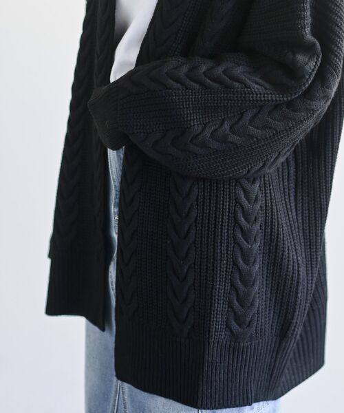 rps（アールピーエス）の「ケーブルロングニットカーディガン（カーディガン/ボレロ・レディース・ブラック/アイボリー/ベージュ・M/フリー）」の21枚目の写真