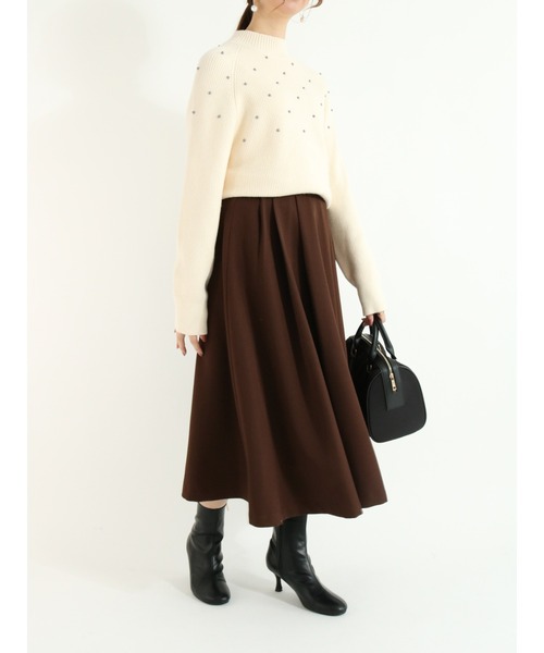 Te chichi（テチチ）の「カルゼタックフレアスカート（スカート・レディース・グリーン/ブラウン/ネイビー・SMALL/MEDIUM）」の6枚目の写真