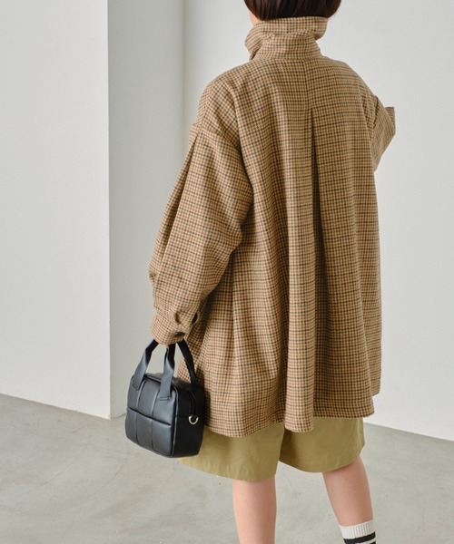 forksy.（フォルクシー）の「【forksy.】ウールタッチボリューム袖ミディアムフレアPコート（ピーコート・レディース・ブラック/ブラウン/ネイビー・FREE）」の13枚目の写真