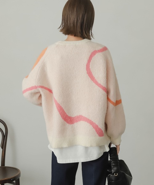 SENSE OF PLACE by URBAN RESEARCH（センスオブプレイスバイアーバンリサーチ）の「ニュアンスラインセーター（ニット/セーター・レディース・ネイビー/ブラウン/アイボリー・ONE）」の7枚目の写真
