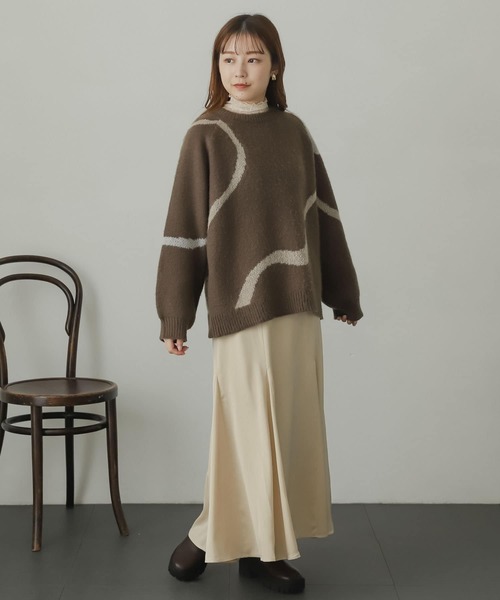 SENSE OF PLACE by URBAN RESEARCH（センスオブプレイスバイアーバンリサーチ）の「ニュアンスラインセーター（ニット/セーター・レディース・ネイビー/ブラウン/アイボリー・ONE）」の16枚目の写真