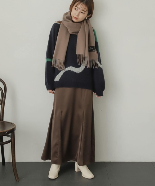 SENSE OF PLACE by URBAN RESEARCH（センスオブプレイスバイアーバンリサーチ）の「ニュアンスラインセーター（ニット/セーター・レディース・ネイビー/ブラウン/アイボリー・ONE）」の20枚目の写真