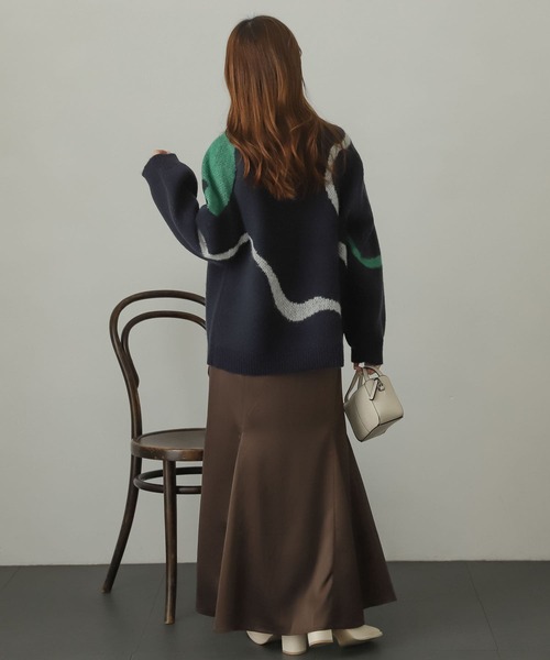 SENSE OF PLACE by URBAN RESEARCH（センスオブプレイスバイアーバンリサーチ）の「ニュアンスラインセーター（ニット/セーター・レディース・ネイビー/ブラウン/アイボリー・ONE）」の22枚目の写真