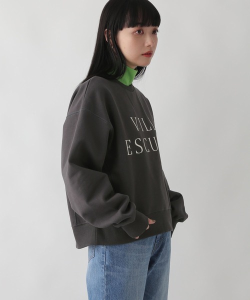 LOWRYS FARM（ローリーズファーム）の「ウラケキモウロゴロングスリーブ　163661（スウェット・レディース・チャコールグレー/グレー/アイボリー・FREE）」の9枚目の写真