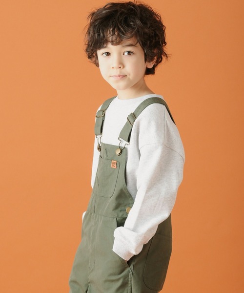 UNIVERSAL OVERALL（ユニバーサルオーバーオール）の「【UNIVERSAL OVERALL(ユニバーサルオーバーオール)】別注ツイルサロペット（サロペット/オーバーオール・キッズ・キャメル/ダークグリーン・110cm/120cm/130cm/140cm）」の9枚目の写真
