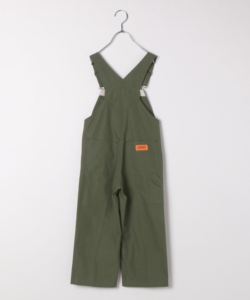 UNIVERSAL OVERALL（ユニバーサルオーバーオール）の「【UNIVERSAL OVERALL(ユニバーサルオーバーオール)】別注ツイルサロペット（サロペット/オーバーオール・キッズ・キャメル/ダークグリーン・110cm/120cm/130cm/140cm）」の12枚目の写真