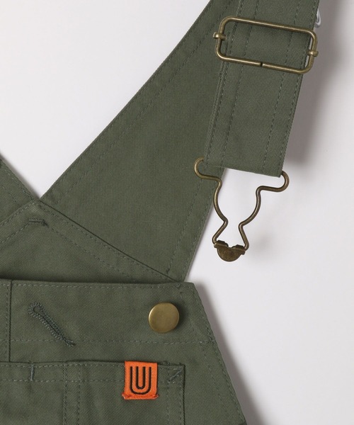 UNIVERSAL OVERALL（ユニバーサルオーバーオール）の「【UNIVERSAL OVERALL(ユニバーサルオーバーオール)】別注ツイルサロペット（サロペット/オーバーオール・キッズ・キャメル/ダークグリーン・110cm/120cm/130cm/140cm）」の15枚目の写真