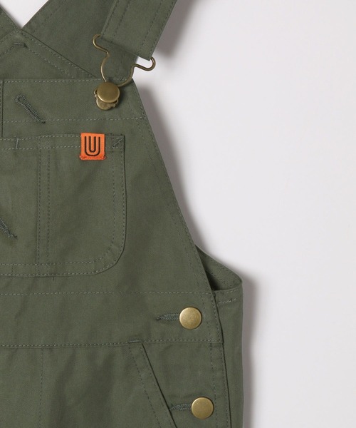 UNIVERSAL OVERALL（ユニバーサルオーバーオール）の「【UNIVERSAL OVERALL(ユニバーサルオーバーオール)】別注ツイルサロペット（サロペット/オーバーオール・キッズ・キャメル/ダークグリーン・110cm/120cm/130cm/140cm）」の16枚目の写真