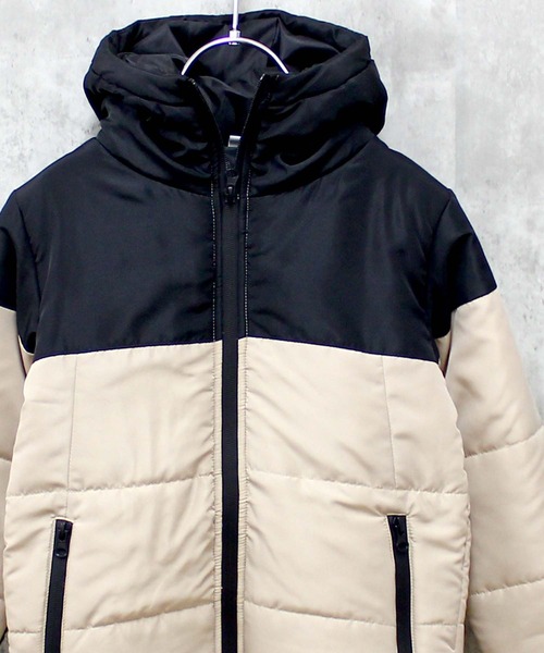 THE CASUAL（カジュアル）の「切り替え中綿ジャケット（ダウンジャケット/コート・キッズ・ブラック系/ダークグリーン系/ダークグリーン/レッド系/ブラック/グレー系/ベージュ系/ネイビー/チャコール/ベージュ・120cm/110cm/130cm/160cm/150cm/140cm）」の7枚目の写真